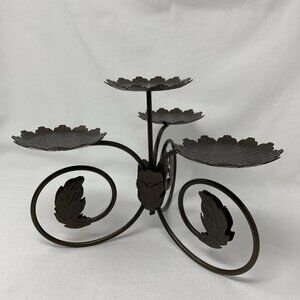 PartyLite - P7528 Leaves Metal Pillar Candle Holder